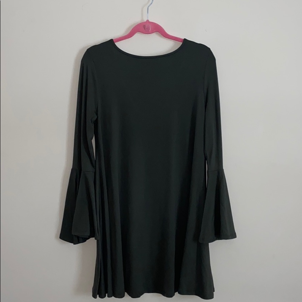 Trumpet sleeve tee shirt dress